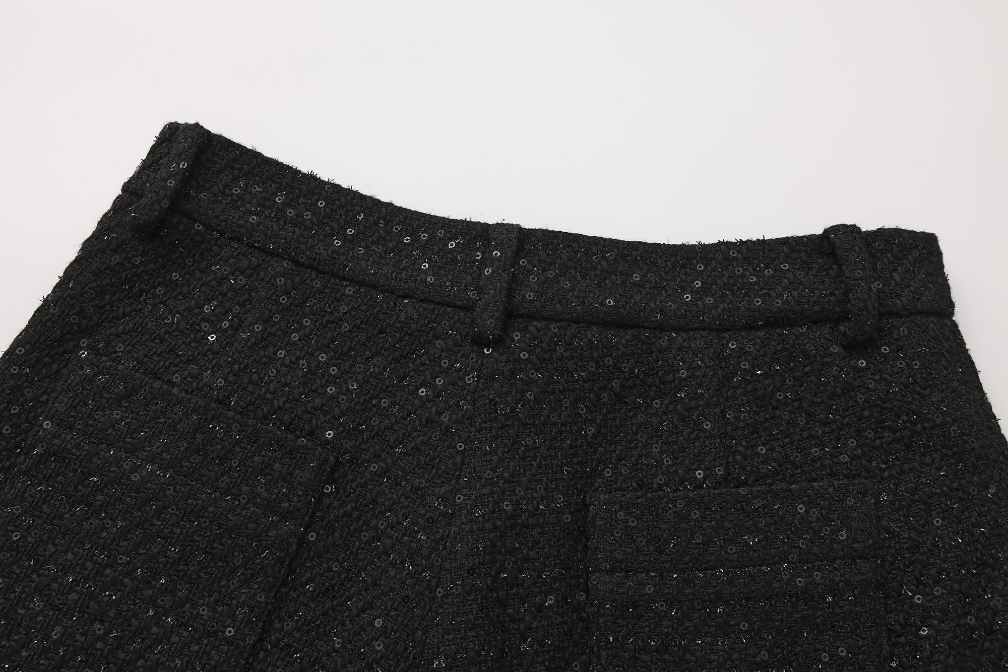 Black Tweed Shorts