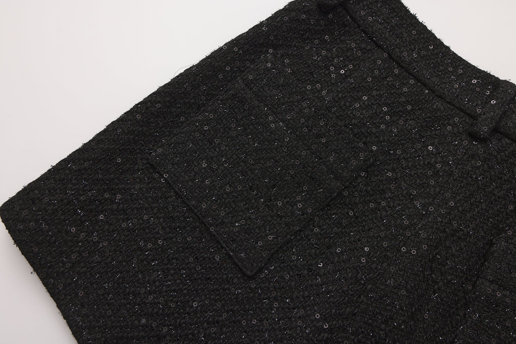 Black Tweed Shorts