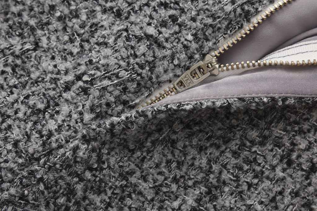 Gray Looped Woolen Shorts