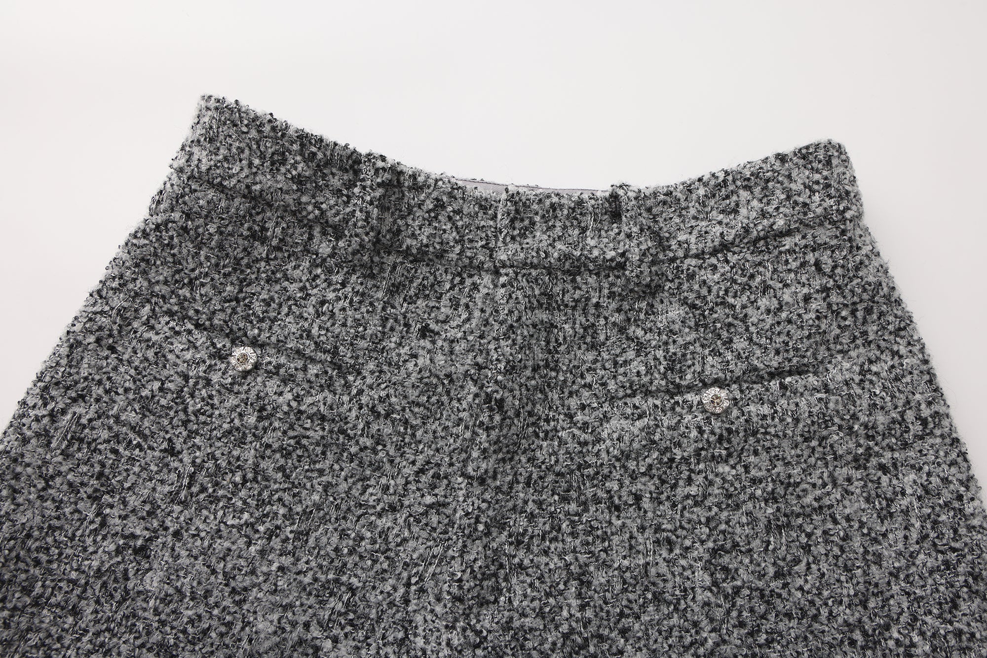 Gray Looped Woolen Shorts