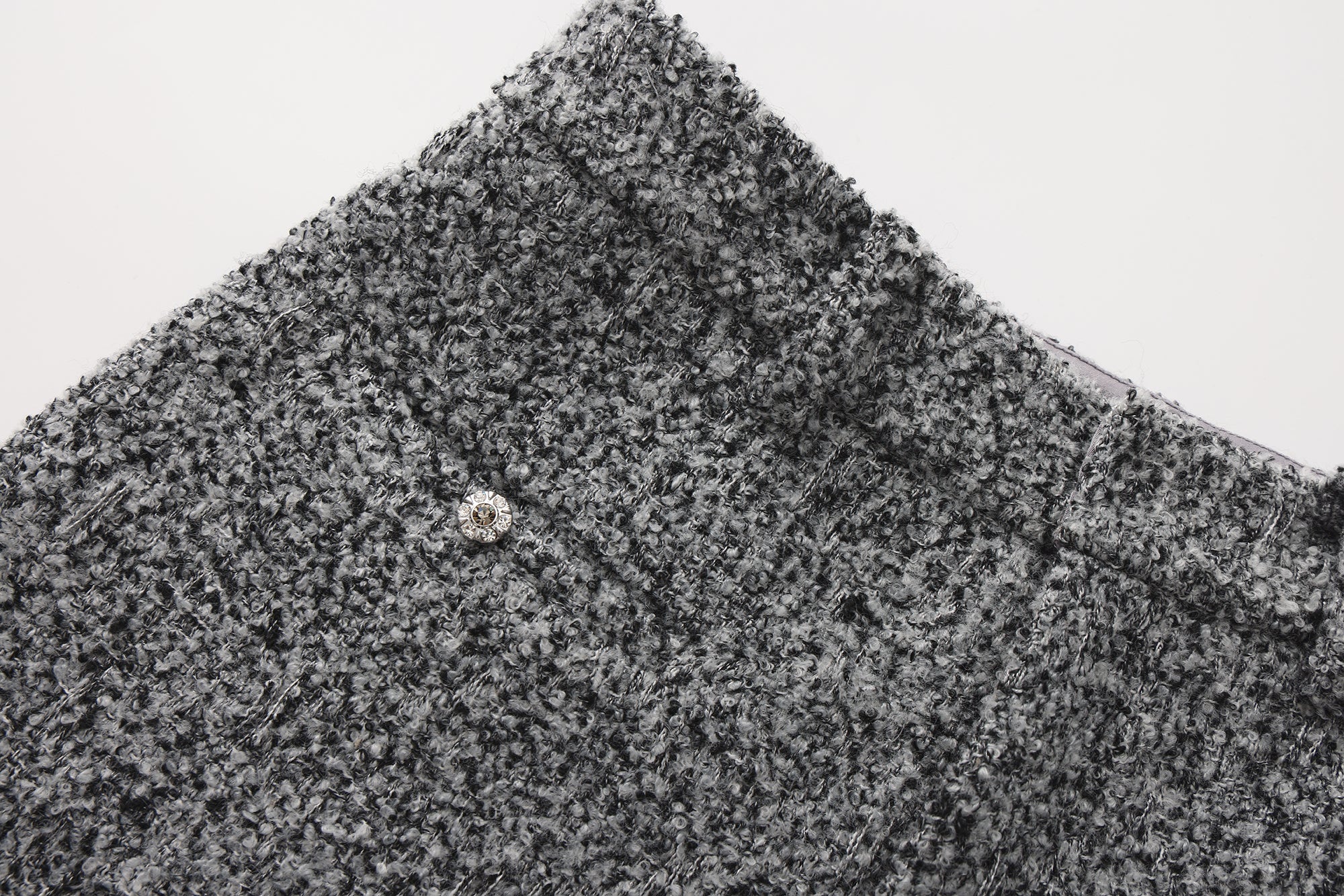 Gray Looped Woolen Shorts