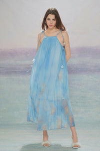 BLUE PRINTED DRESS