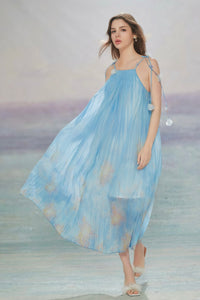 BLUE PRINTED DRESS