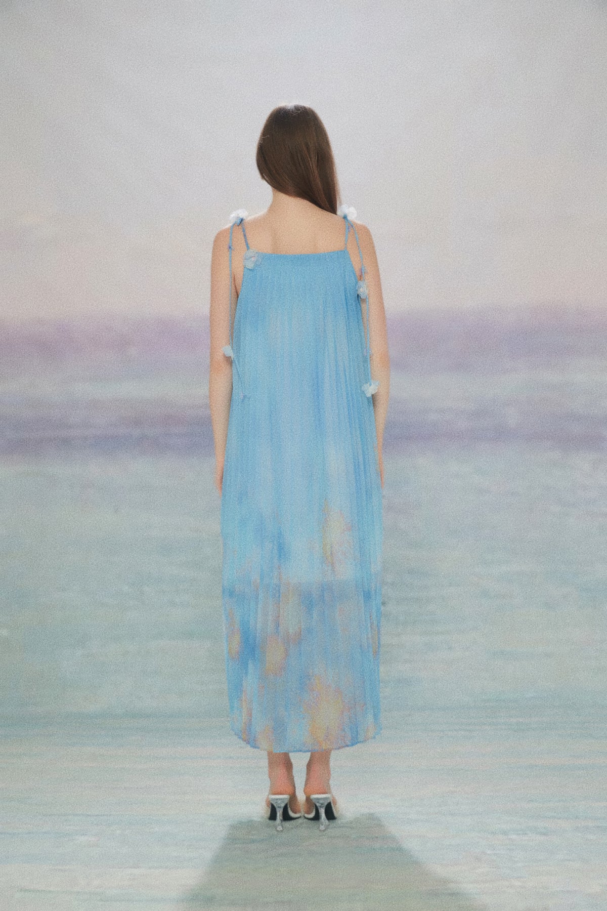 BLUE PRINTED DRESS