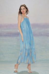 BLUE PRINTED DRESS