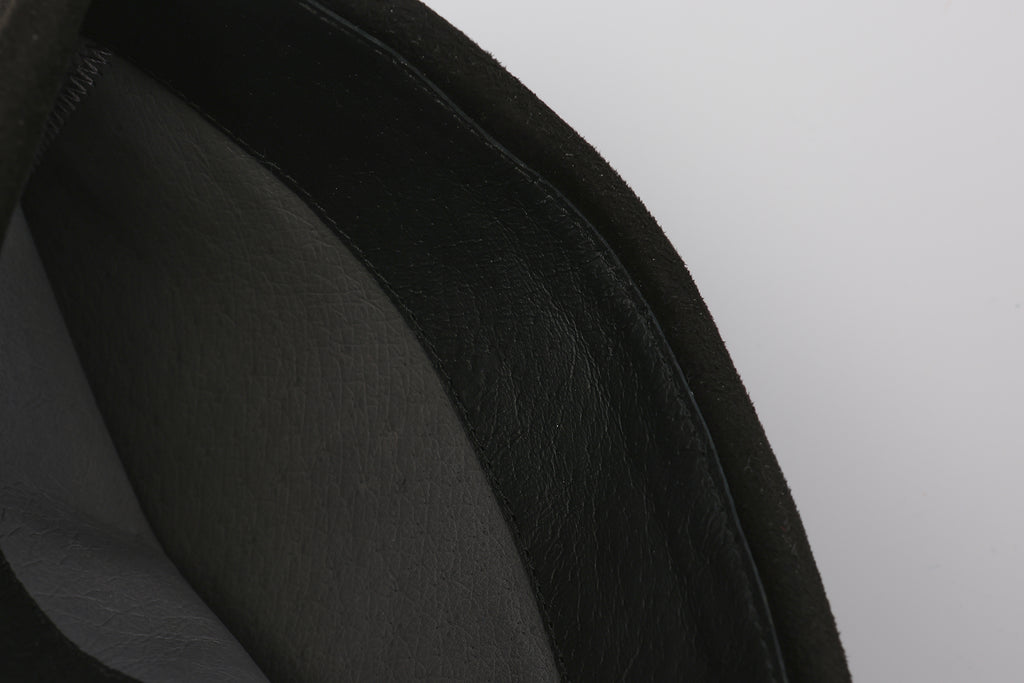 Black Metal-Buckled Knee-High Boots