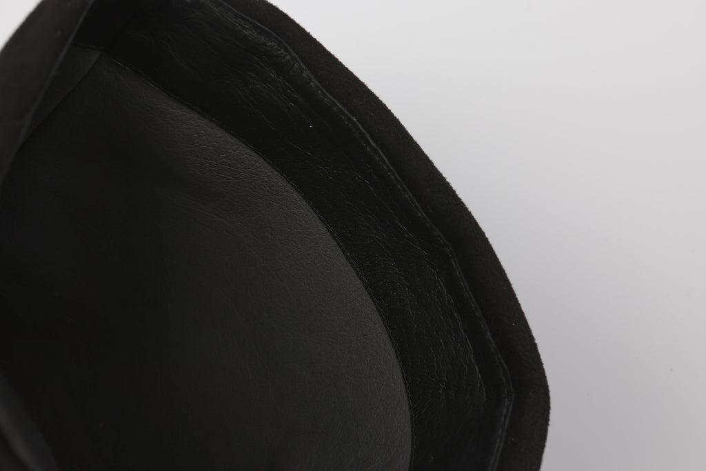 Black Metal-Buckled Knee-High Boots