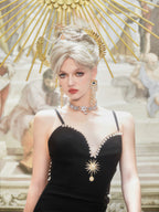 BLACK KNIT SHORT DRESS