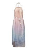 COLOR PRINTED HALTER DRESS