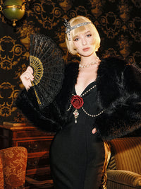 BLACK KNIT ROSY DRESS