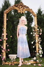 BLUE PRINTED MAXI DRESS