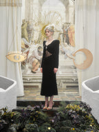 BLACK FISHBONE DRESS