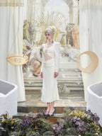 WHITE FISHBONE DRESS