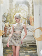 GOLD TWEED TANK TOP & SKIRT