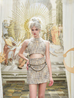 GOLD TWEED TANK TOP & SKIRT