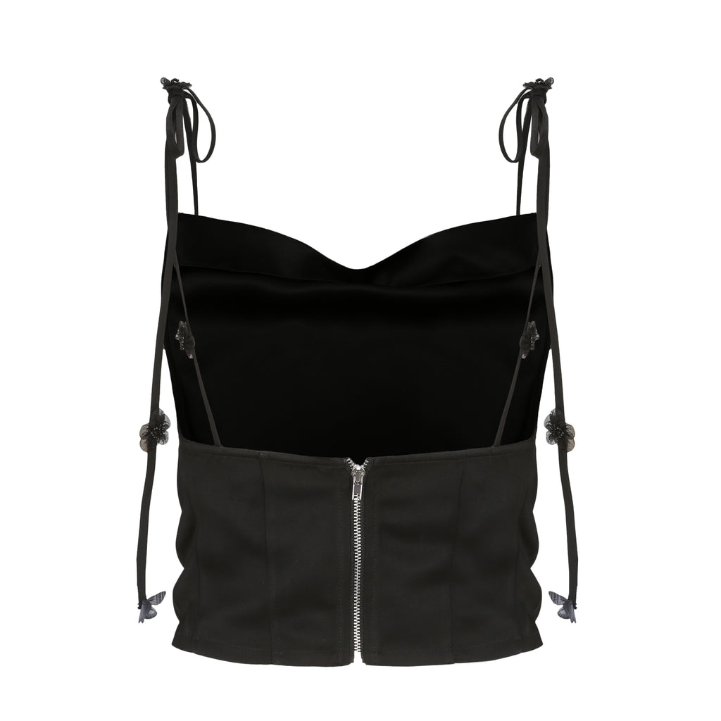 BLACK ACETATE TANK TOP