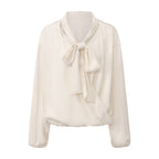 White Satin Ribbon Blouse