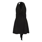 Black Halter Santin Dress