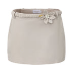 Light Grey A-Line Skirt with Beaded