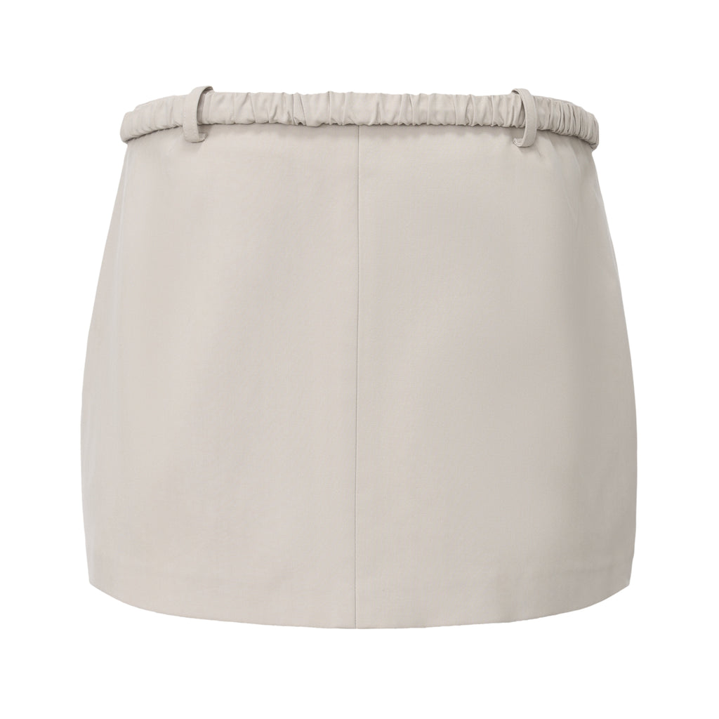 Light Grey A-Line Skirt with Beaded