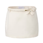 White A-Line Skirt with Beaded