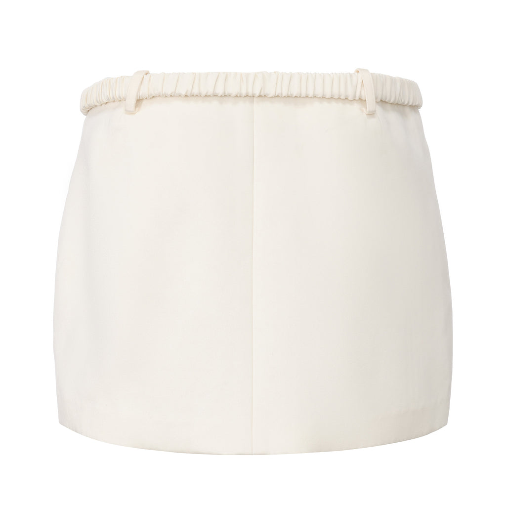 White A-Line Skirt with Beaded