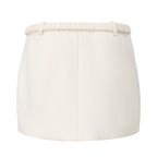 White A-Line Skirt with Beaded