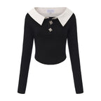 Black Knit Patchwork Base Layer