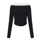 Black Knit Patchwork Base Layer