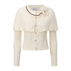 White Iris Pearl Knit Cape Cardigan / Pants