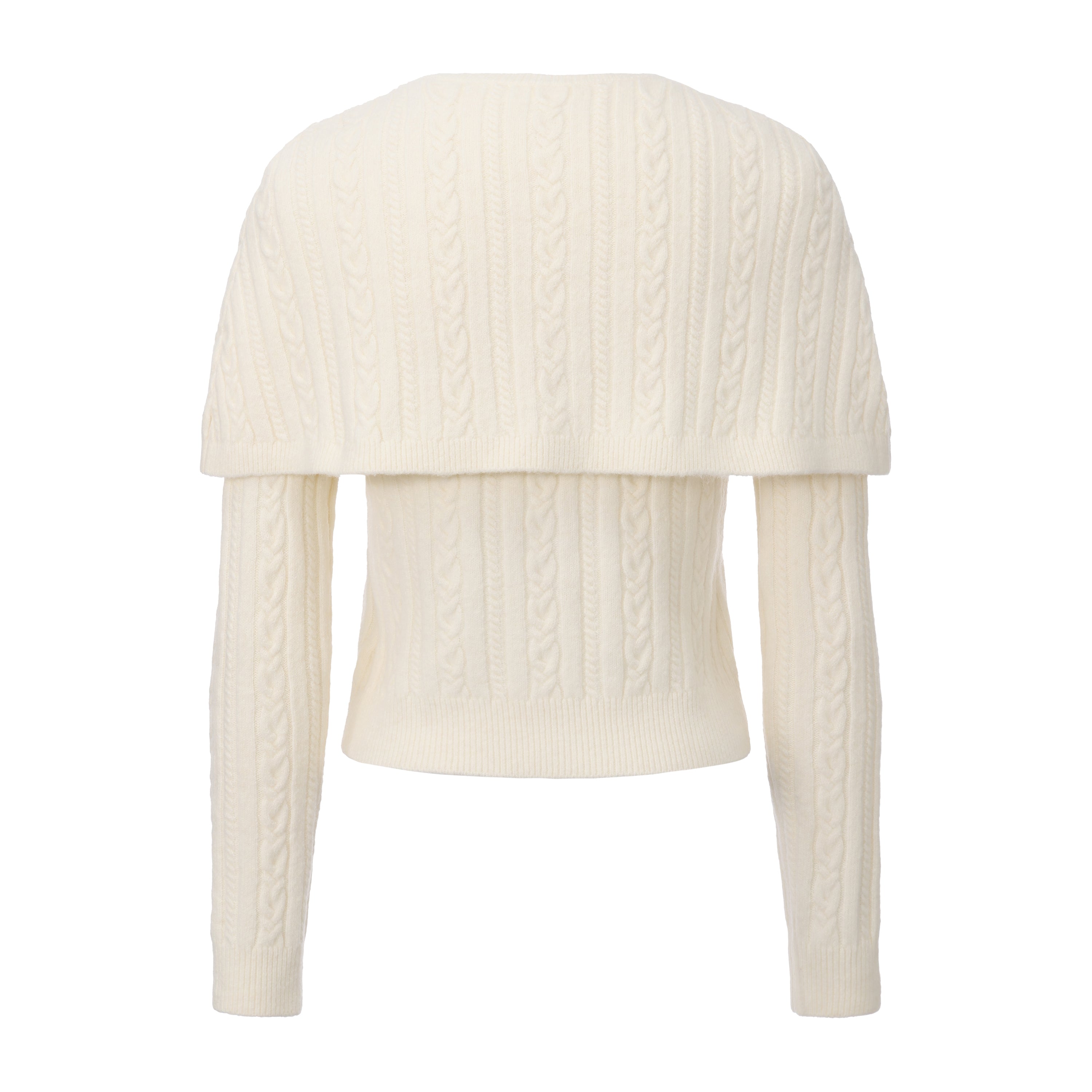 White Iris Pearl Knit Cape Cardigan / Pants