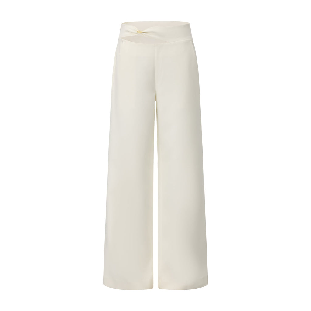 Off-White Bow Hollow Spliced Straight-Leg Pants