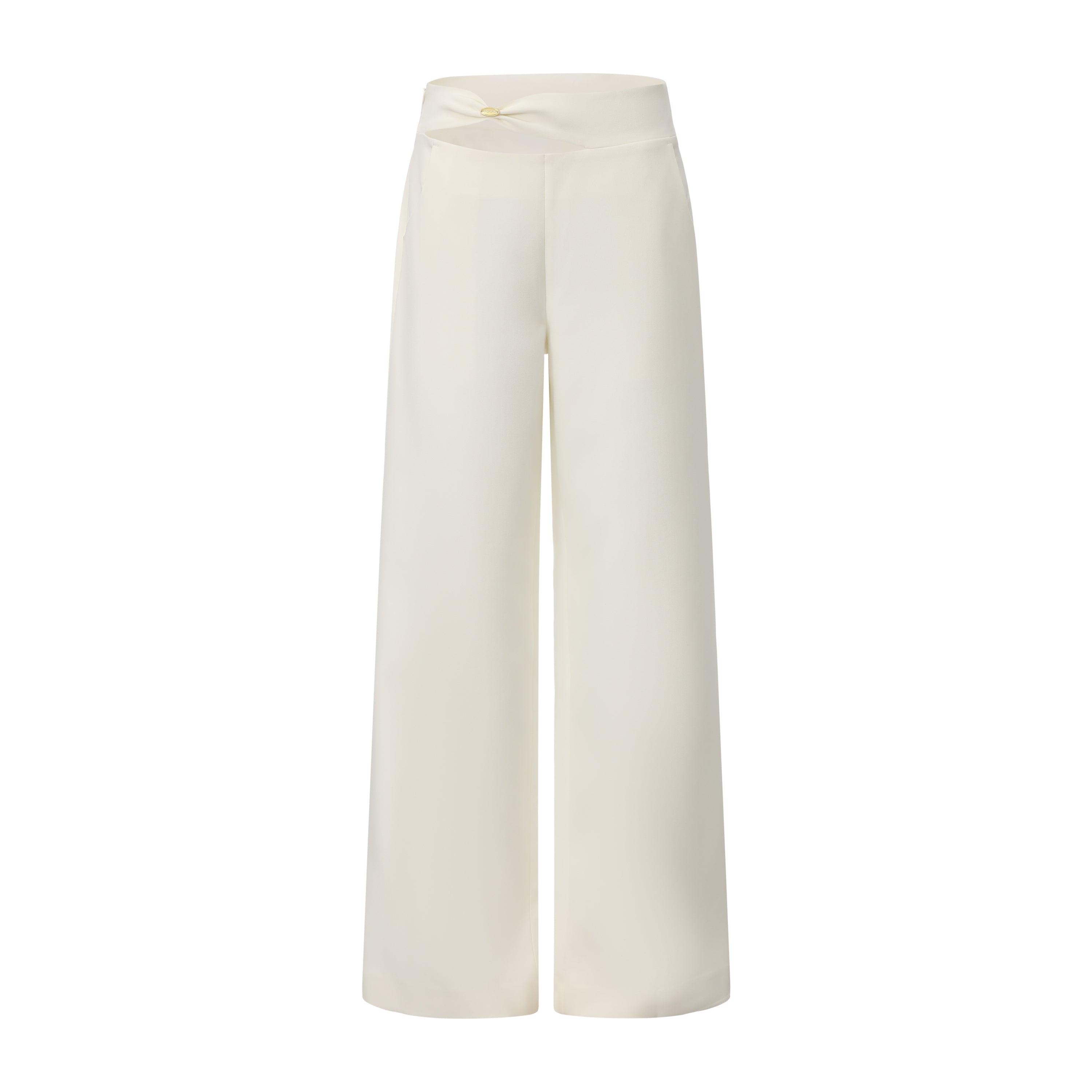 Off-White Bow Hollow Spliced Straight-Leg Pants