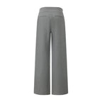 Warm Grey Bow Hollow Spliced Straight-Leg Pants