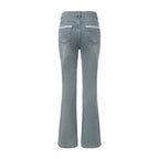 Flared Jeans With Lace Pockets