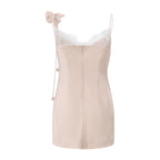 Pink Lace Panel Iris Tie Dress