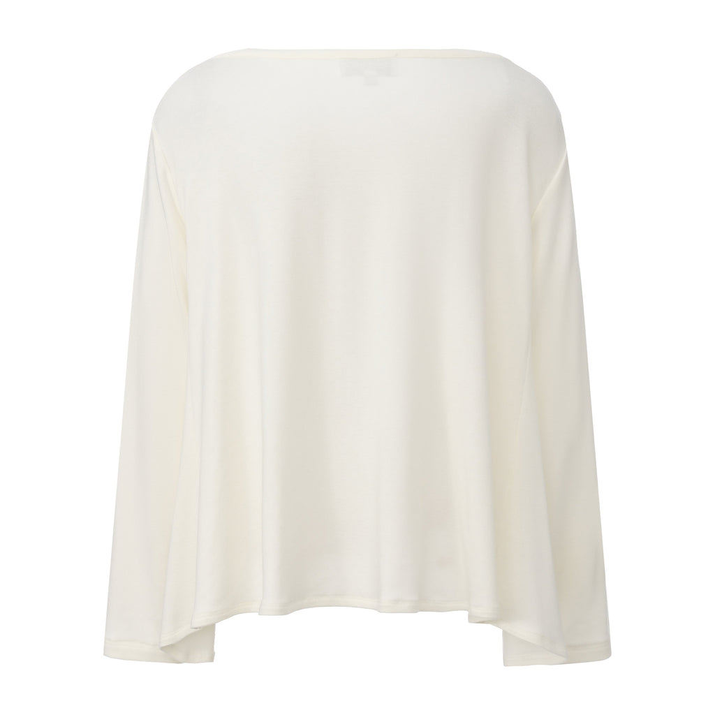 White Lace Panel Oversized Mock Two-Piece Base Top