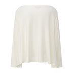 White Lace Panel Oversized Mock Two-Piece Base Top