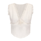 White Frills Ramie Top
