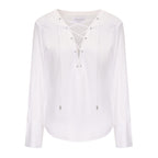 White V-neck Chiffon Shirt
