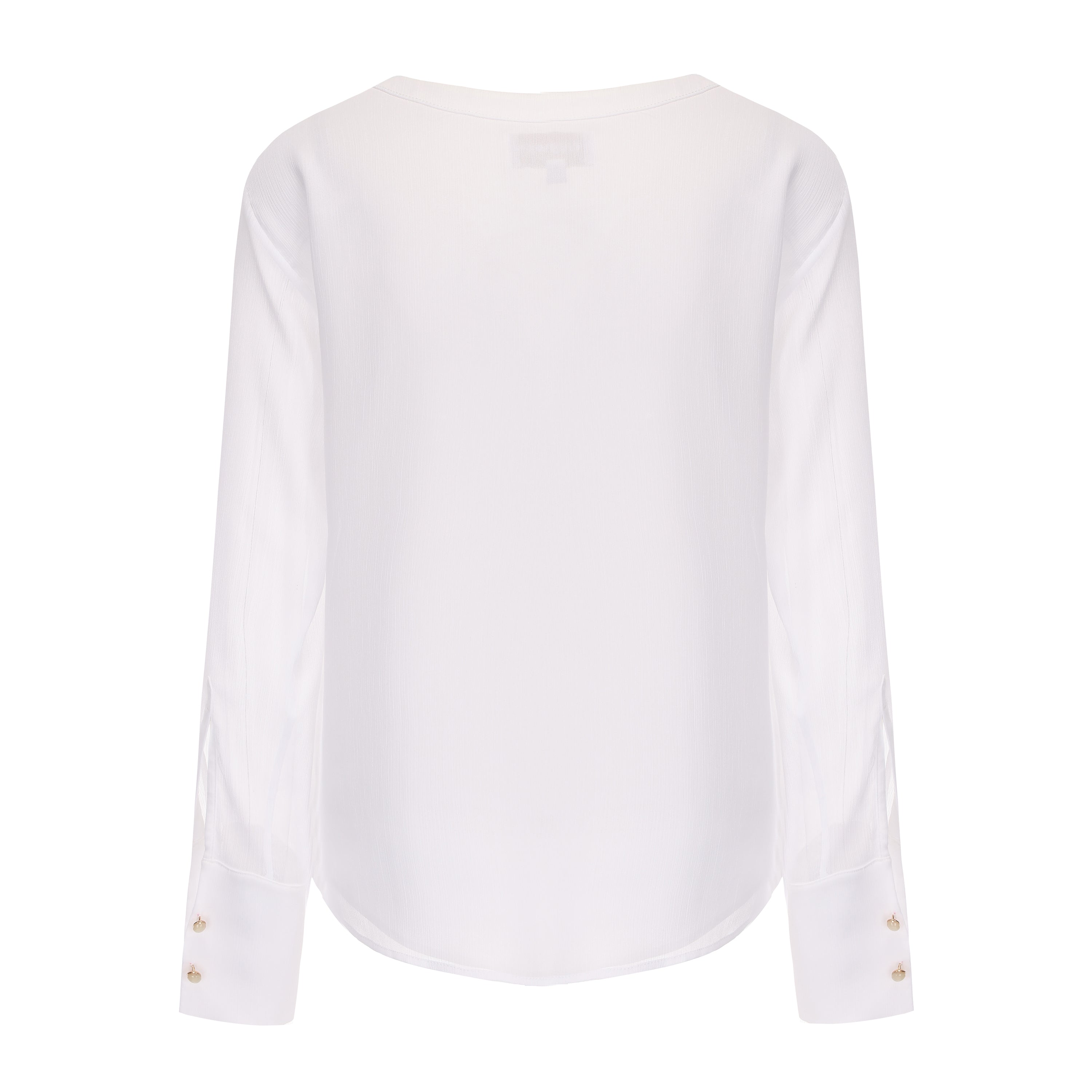 White V-neck Chiffon Shirt