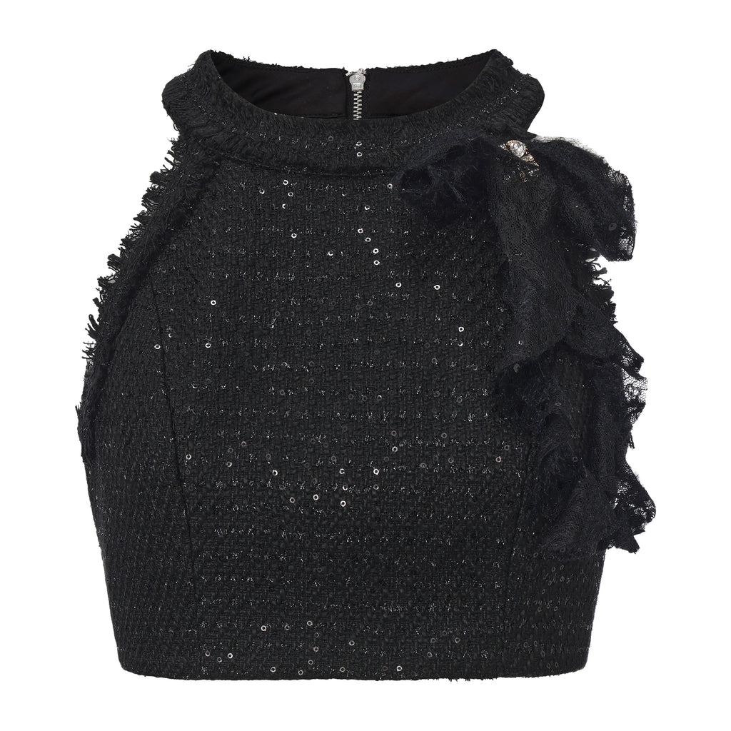 Black Woven Halter Top & Dress