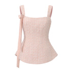 Pink Bow Sleeveless Fitted Top