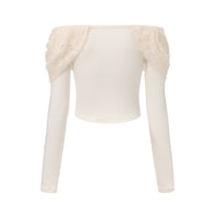 White Knitted Lace Off-The-Shoulder Top