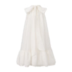 White Halter Silver Lace-Up Dress