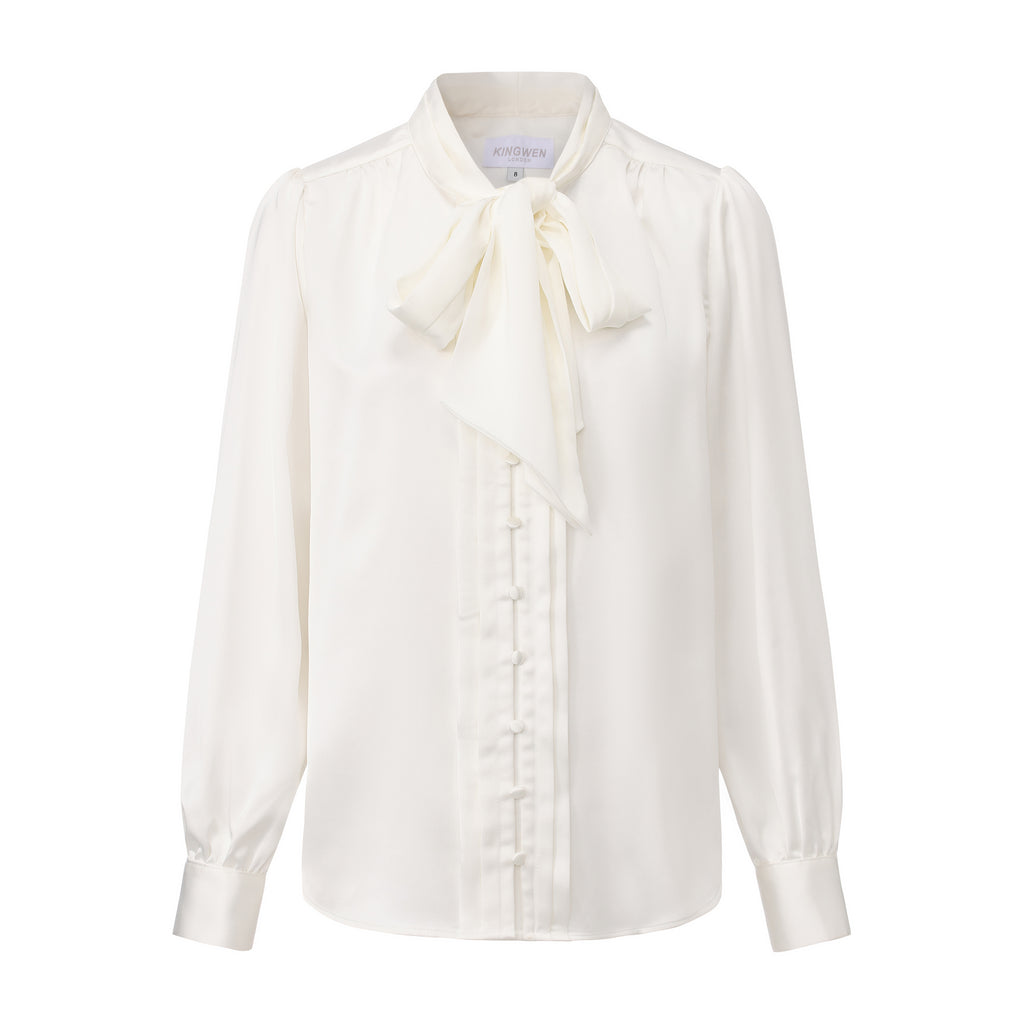White Button-Row Blouse
