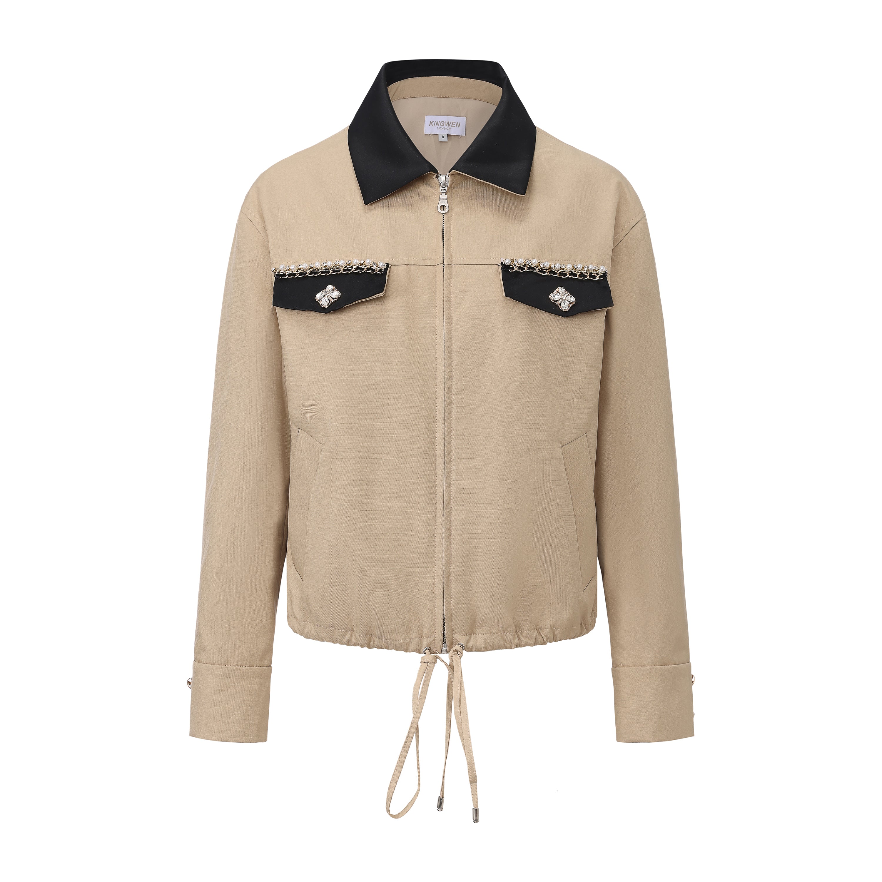 Light Coffee short Beaded Jacket