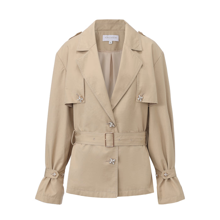 Light Coffee Long Trench Coat