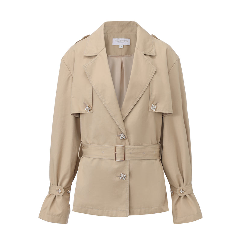 Light Coffee Long Trench Coat