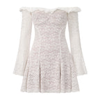 White Lace Off-The-Shoulder Dress